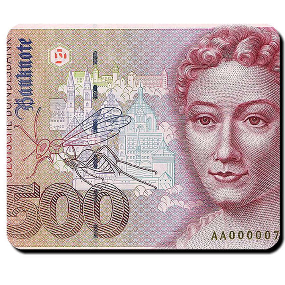 500 Mark Geldschein Währung Deutsche Mark Banknote Maria Sibylla Mauspad #16348