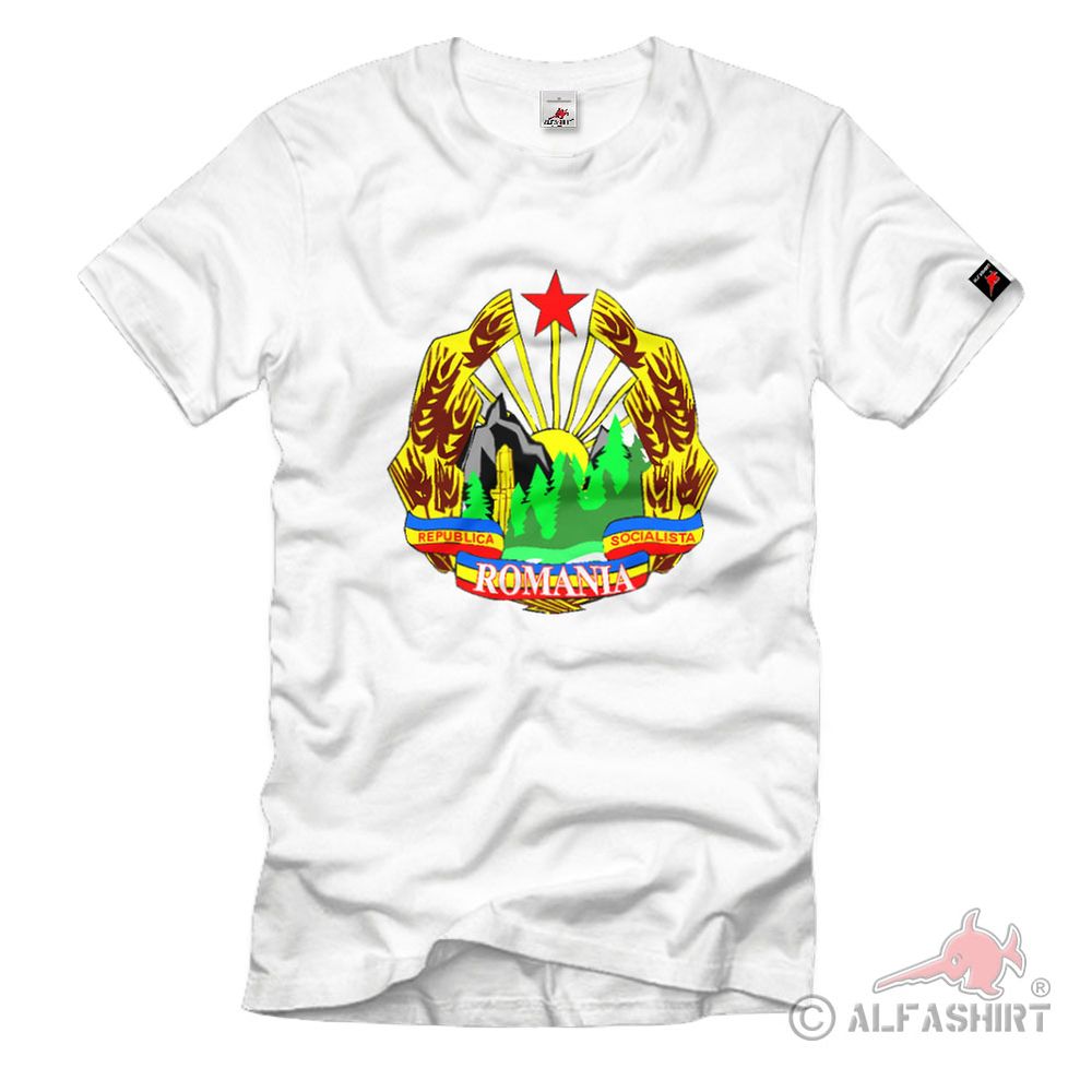 Wappen Rumänien Staatswappen 1952 1965 pentru vitejie Medaille T Shirt #2440