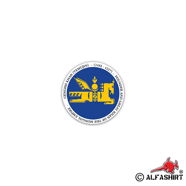 Sticker Genghis Khan Mongolia Mongolian State Empire 7x7cm A2473