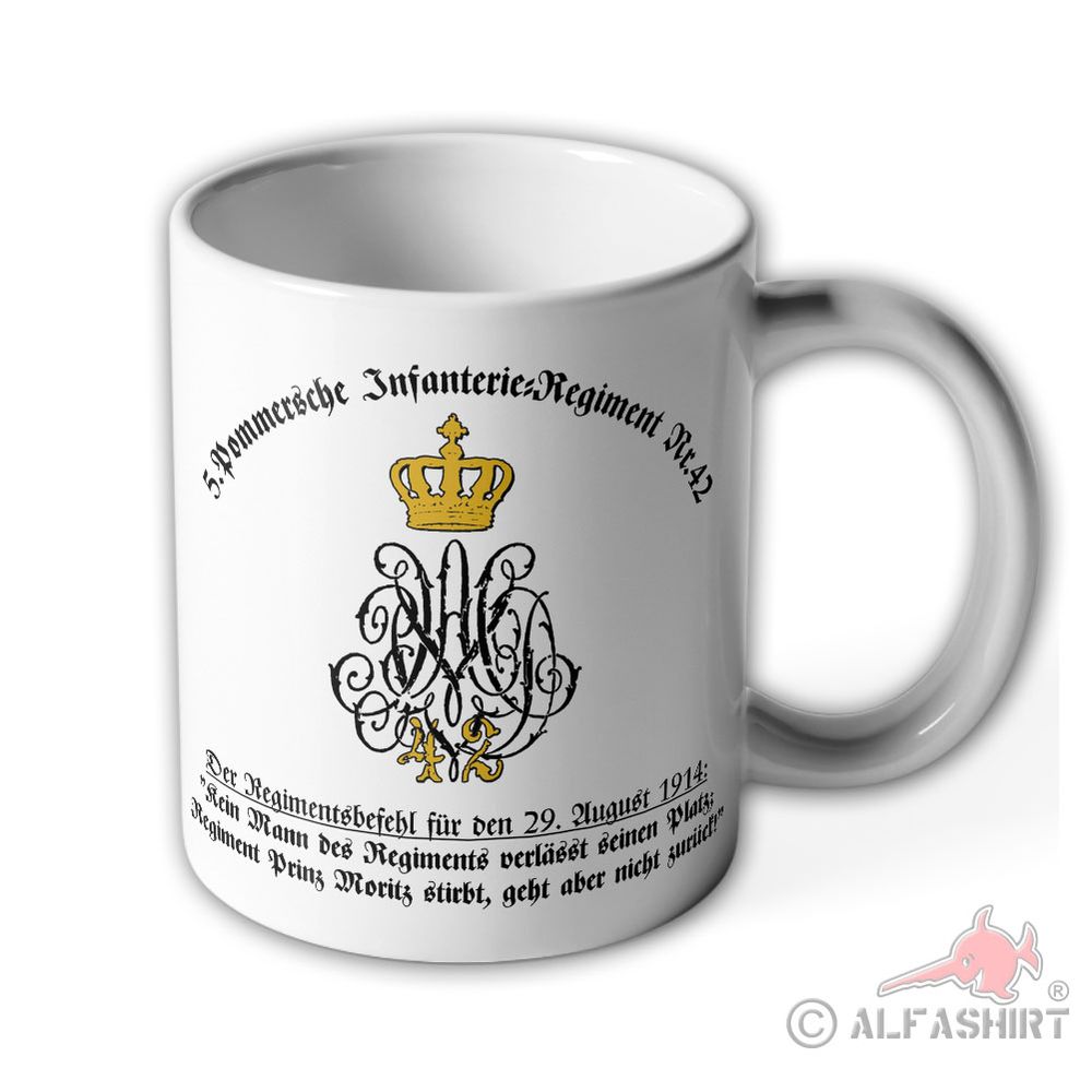 Tasse 5 Pommersche Infanterie-Regiment Nr42 Tagesbefehl Prinz 1914 #40434