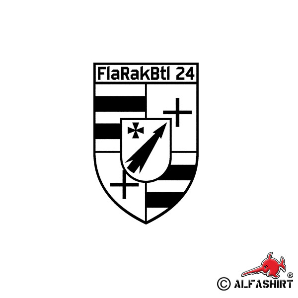 Sticker FlaRakBtl 24 anti-aircraft missile battalion 24 15x10cm A601