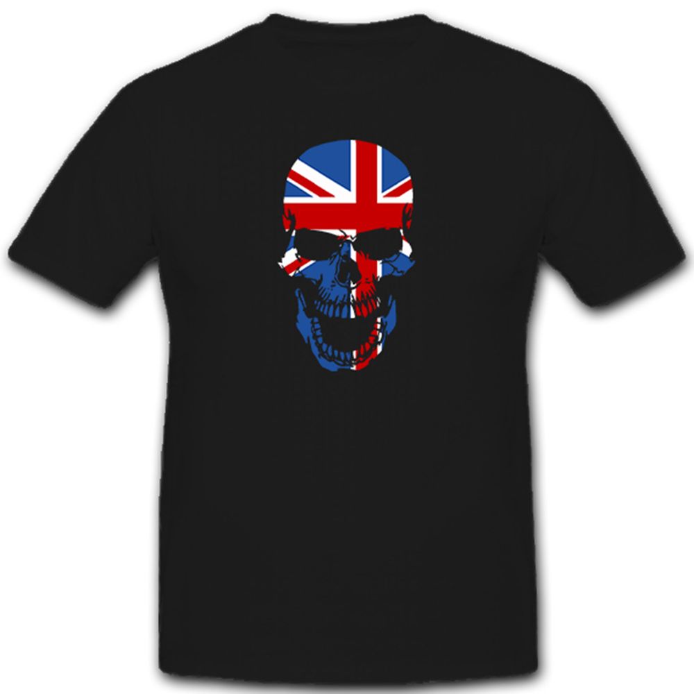 Großbritannien UK United Kingdom London Skull Totenkopf Fahne - T Shirt #5455 