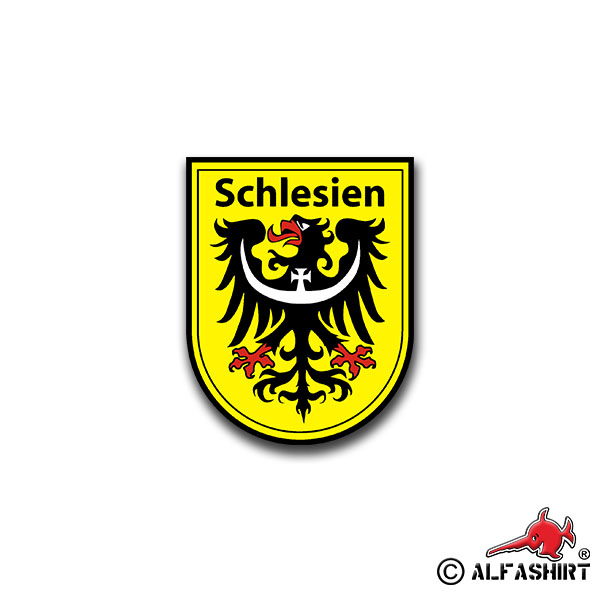 Sticker Silesian coat of arms Silesia eagle coat of arms badge 6x7cm A823