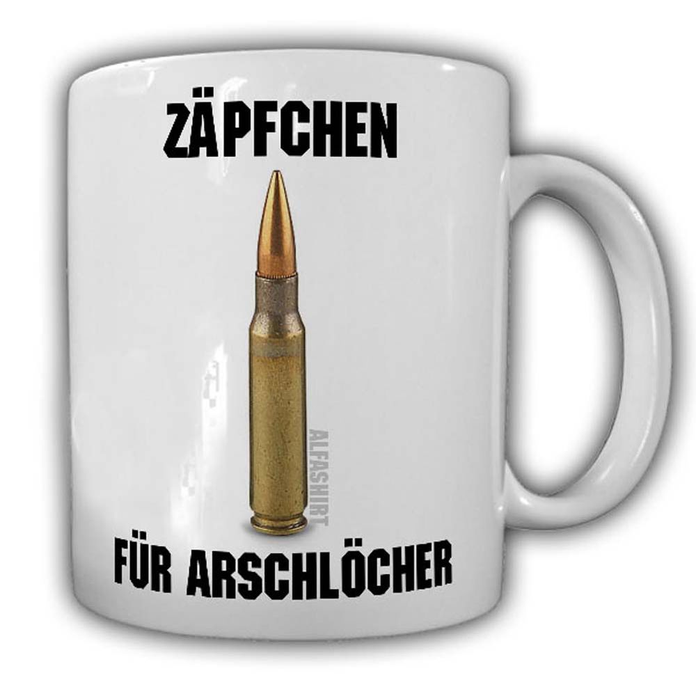 Tasse Zäpfchen für Arschlöcher 7,62mm Büro Fun Kollegen Munition Patrone #24850
