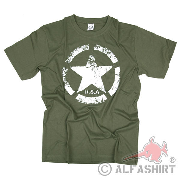 VINTAGE ARMY STAR US USA Amerika WW2 allied INFIDEL T Shirt #18795
