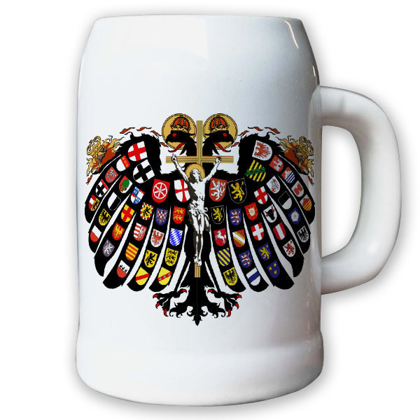 Krug / Bierkrug 0,5l - Quaternionenadler doppelköpfiger Adler Heiliges #9427 K