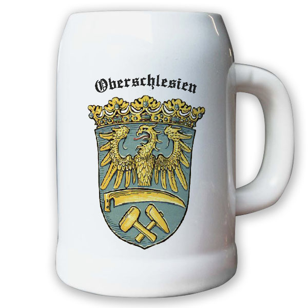 Krug / Bierkrug 0,5l - Provinz Oberschlesien Landeswappen Stadtwappen #9492 