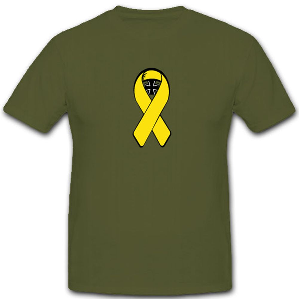 Gelbe Schleife Bundeswehr Bw Kreuz Wappen Emblem Solidarität- T Shirt #3967
