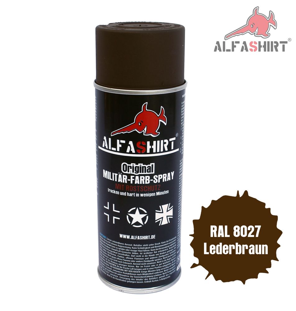 Lacquer paint spray leather brown Ral 8027 total matt finish military vehicle # 12272