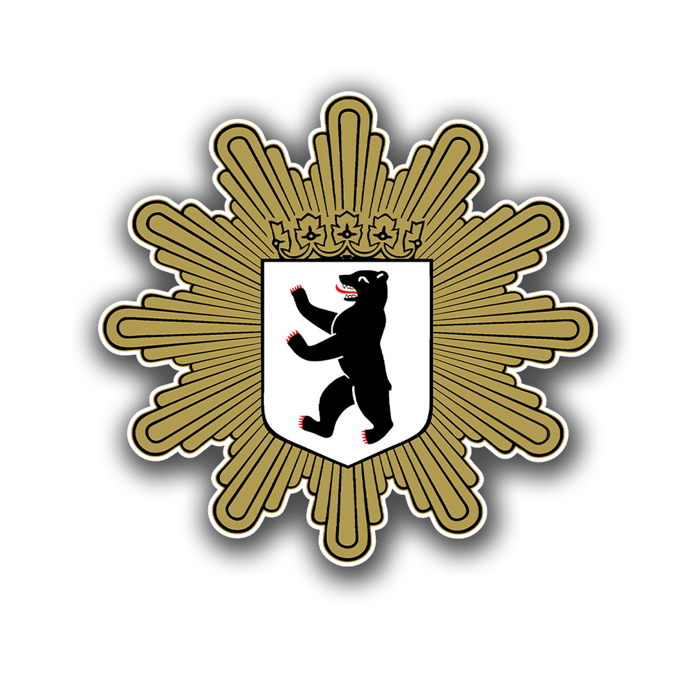 Aufkleber 12cm Polizeistern Berlin Hauptstadt Polizei Polizist Beamter Bär Wappen #A7142