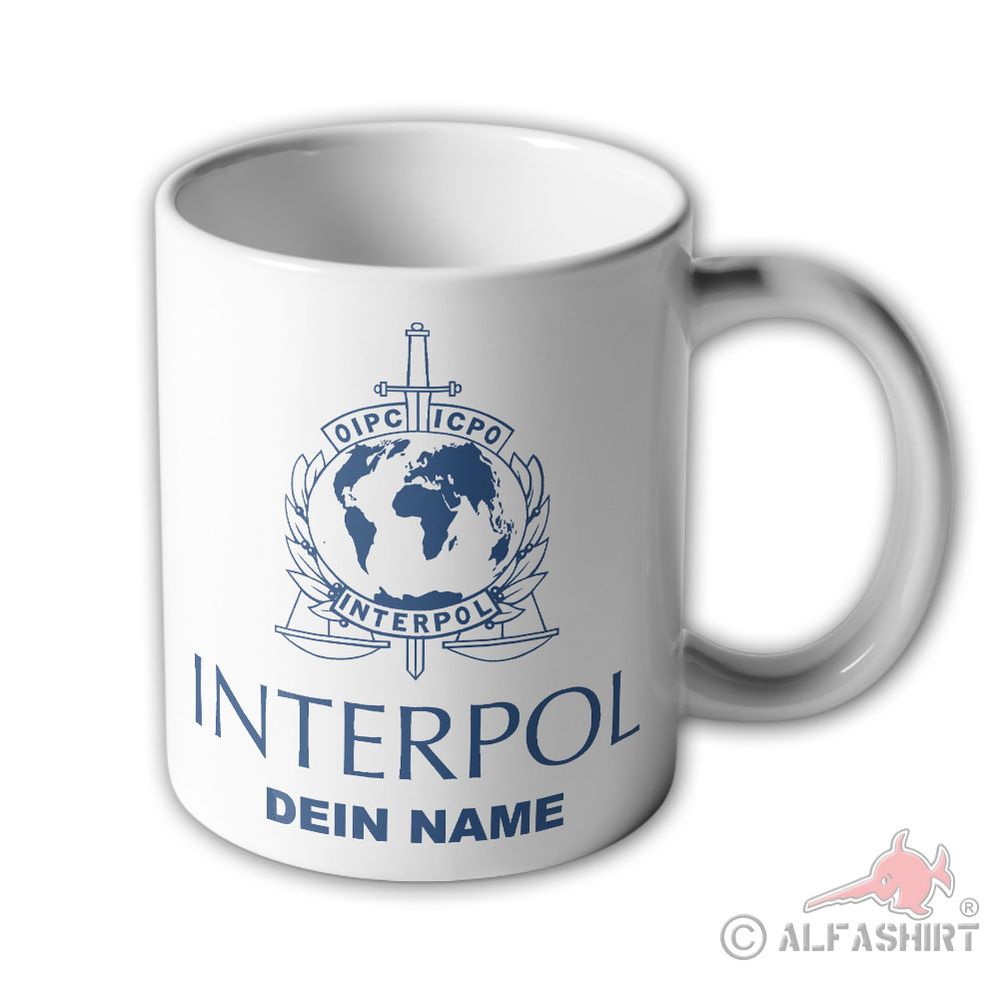 Tasse personalisiert Interpol Kriminalpolizei Lyon Frankreich #43753