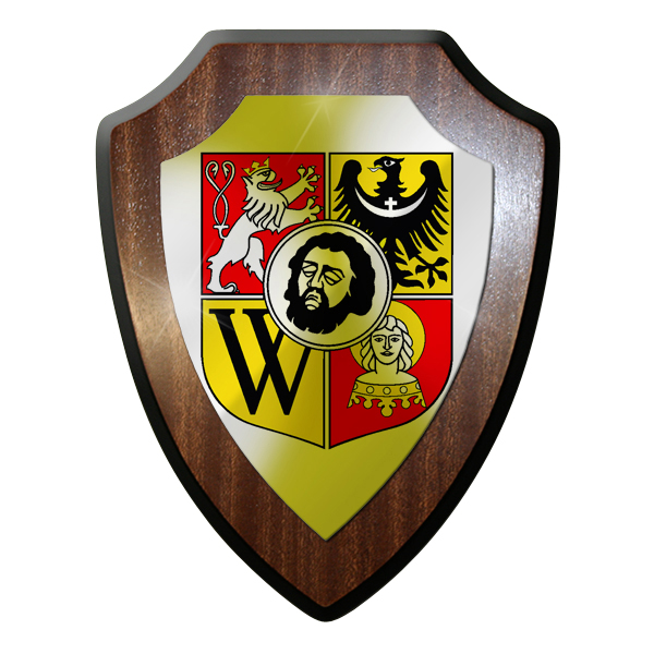 Wappenschild - Breslau Polen Schlesien Johannes der Täufer Löwe Adler #9275