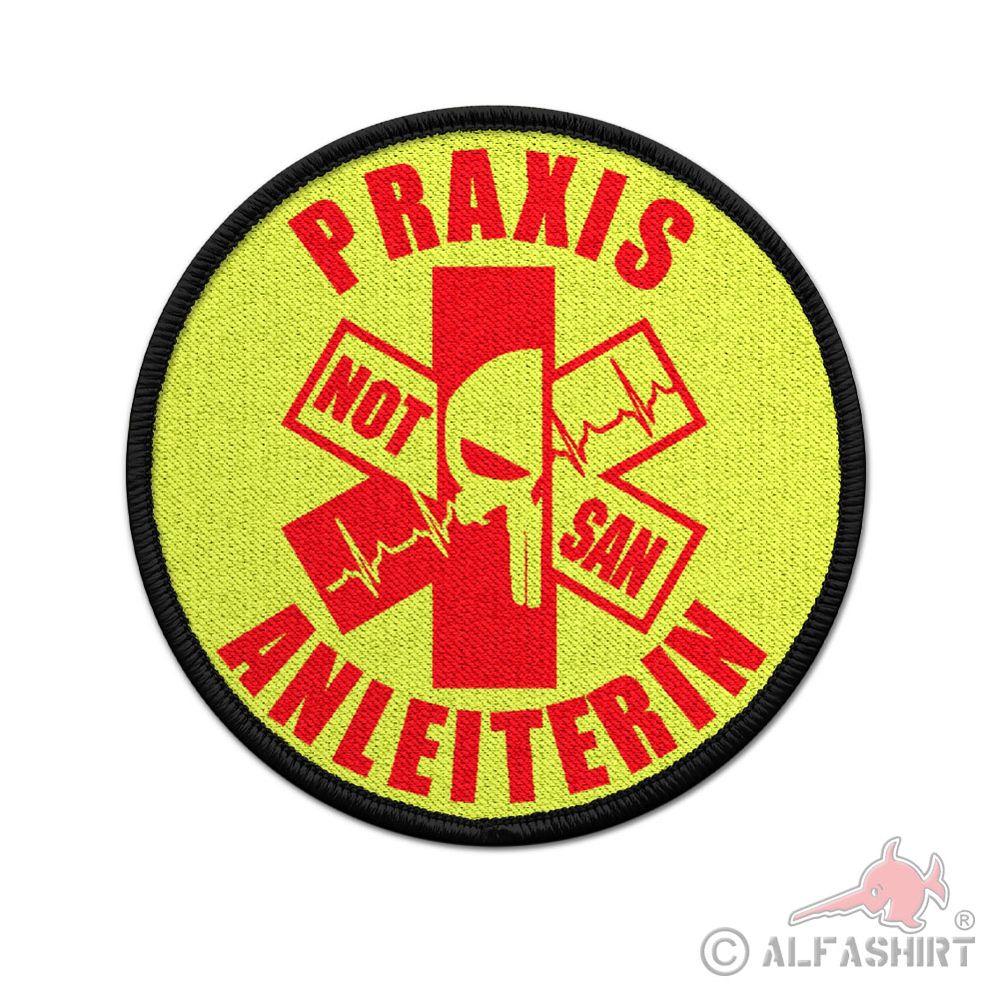 Patch NOT-SAN Praxis Anleiterin Notfall Sanitäter Ausbilder 75mm #39411