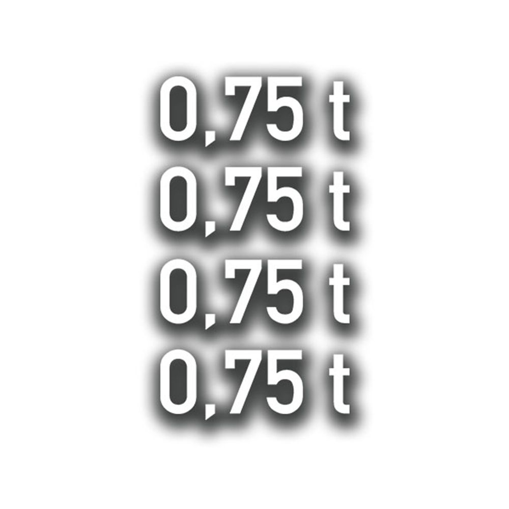 Sticker 0.75t Car Trailer Weight Car 750kg Box 3.5x9.4cm A2967
