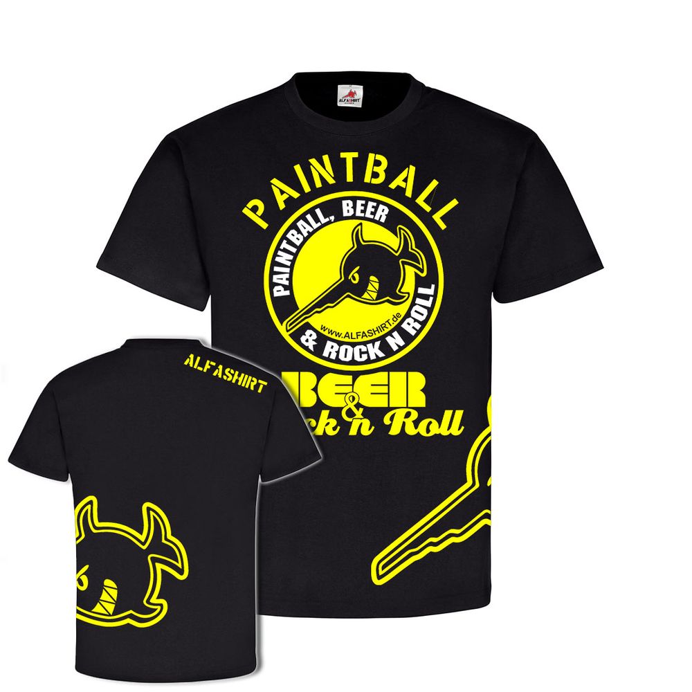Paintball Beer & Rock n Roll Mahlwinkel Gotcha Team Big Game T Shirt #31469