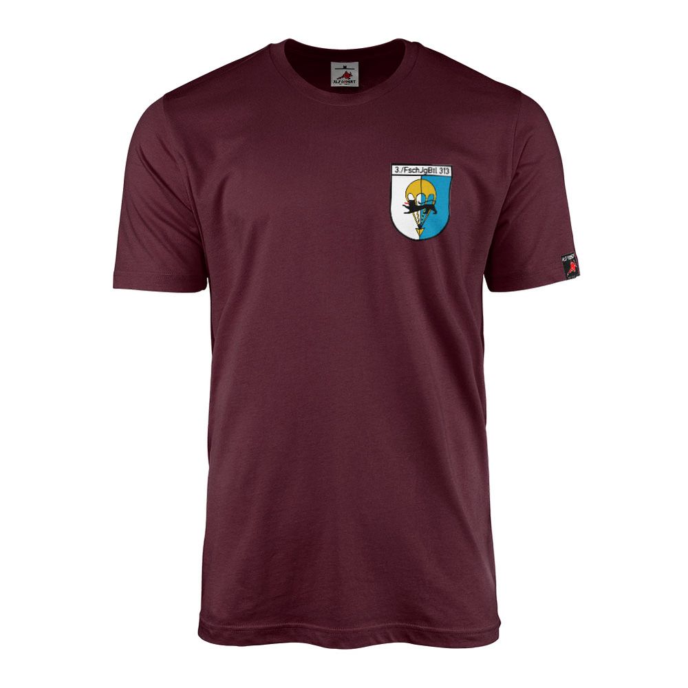 T-Shirt 3rd Company Paratrooper Battalion FschJgBtl 313 Parachute Round Cap #46762