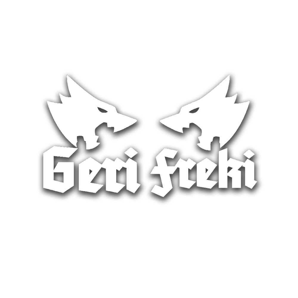 Geri and Freki Odin Wolves Stickers Viking God Wolf 5x6cm # A5114