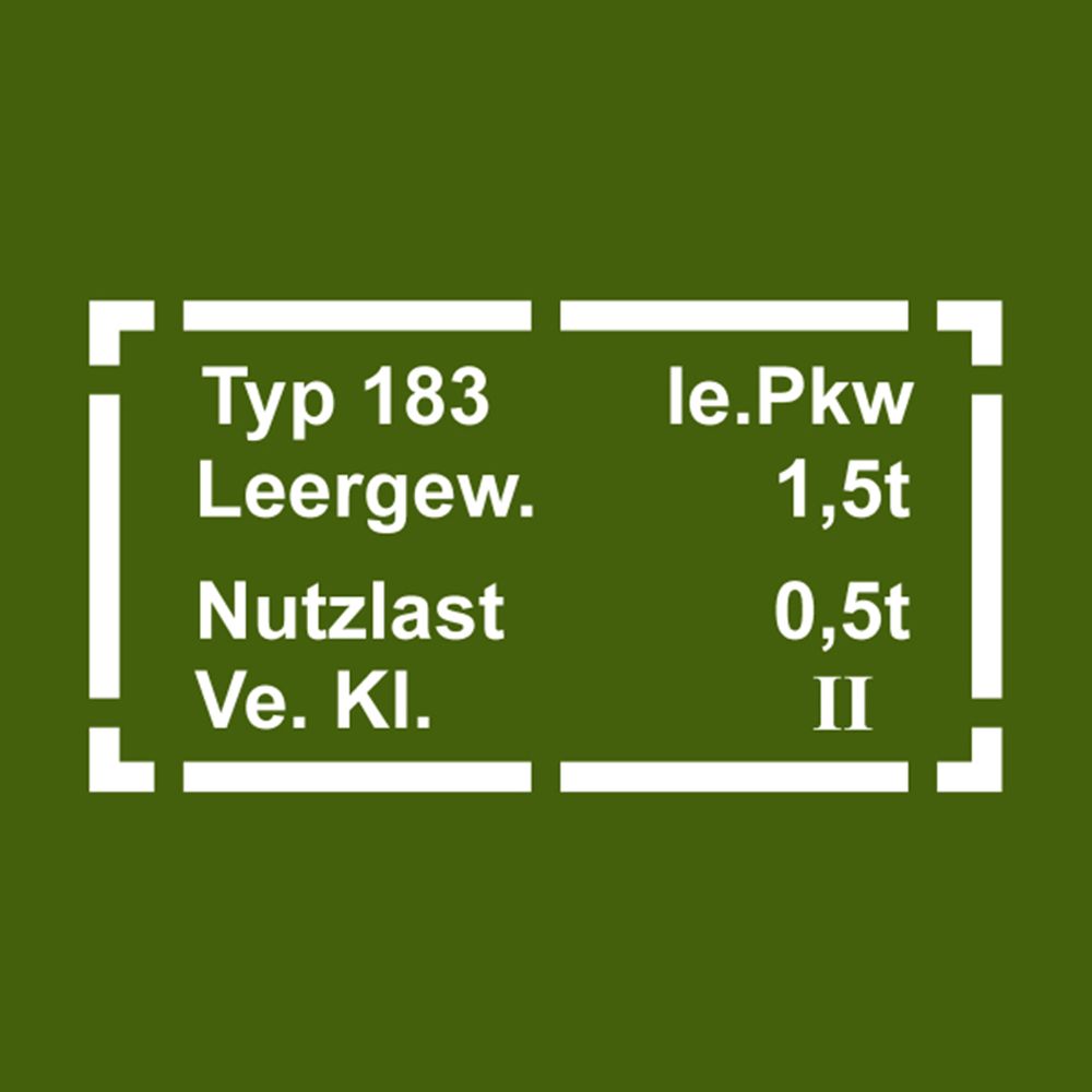 Sticker sign type 183 suitable for VW Iltis car passenger car white 33x17cm # A103