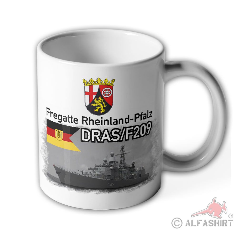 Tasse Fregatte Rheinland-Pfalz_Rufzeichen DRAS F209 Schiff Bundeswehr #14087