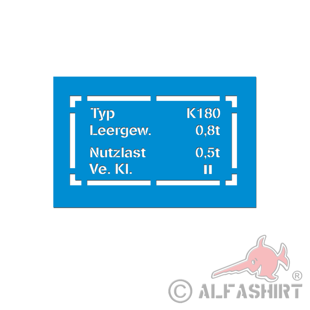 Typenschild K180 Bundeswehr Motorrad Kradmelder Aufkleber Sticker 15x8cm #A5646