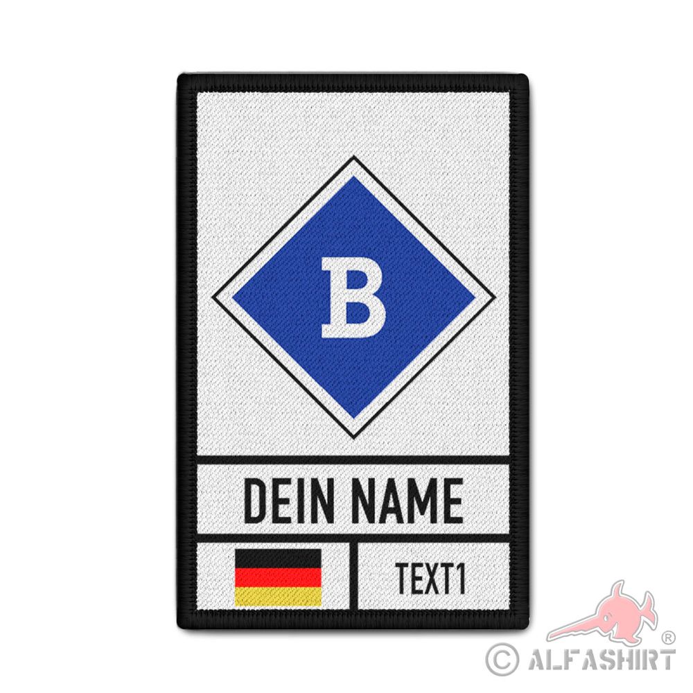 Patch Helfer Bergung Fachgruppe B Hilfswerk Personalisiert 9,8x6cm #40071