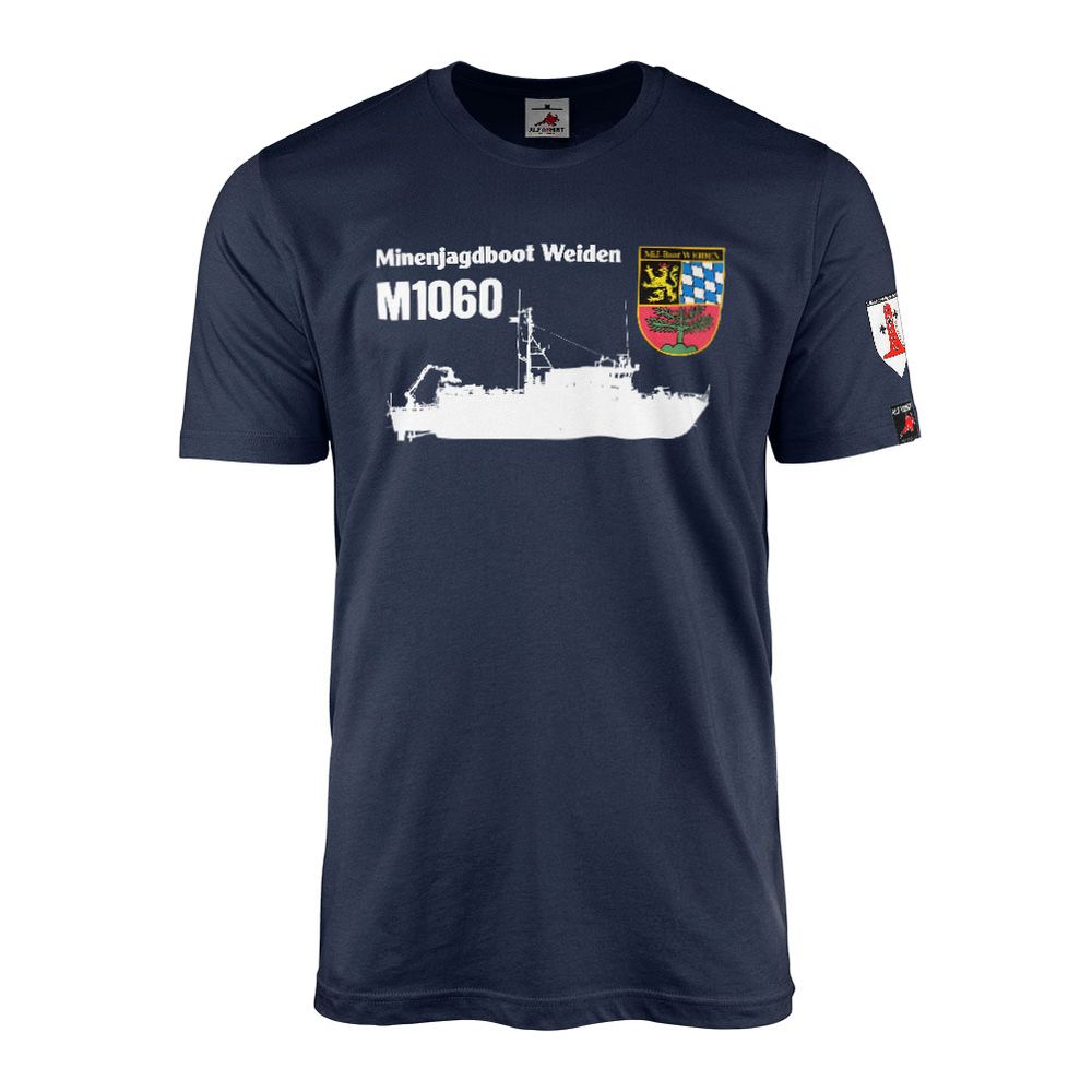 T-Shirt Minehunter MiJ-Boat Weiden Silhouette Ship Crest M1060 Frankenthal-Class #46719
