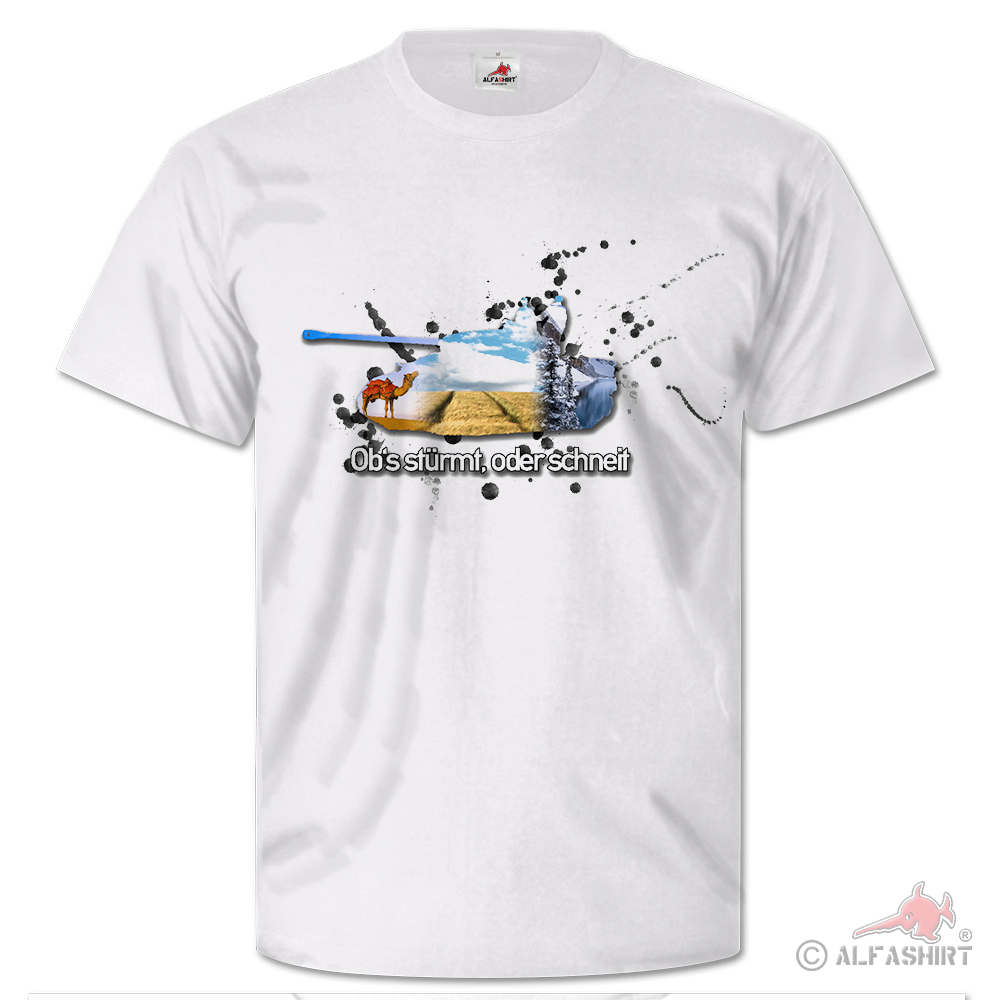 Ob's stürmt oder schneit Militär Panzer Tiger Sonne Winter - T Shirt #25987