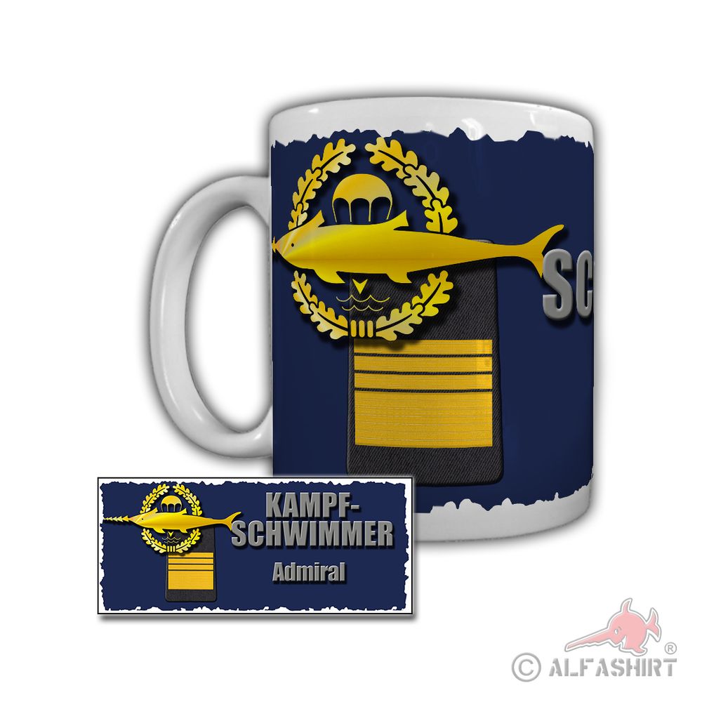 Tasse Kampfschwimmer Admiral Marineﬂiegergeschwader 5 SAR Rangabzeichen #29271