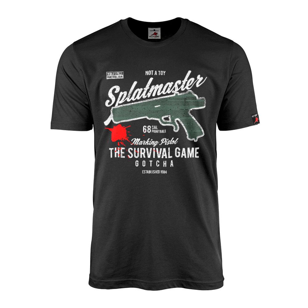 Splatmaster First Paintball Gun Gotcha Pistole Survival Retro 80s T-Shirt#115