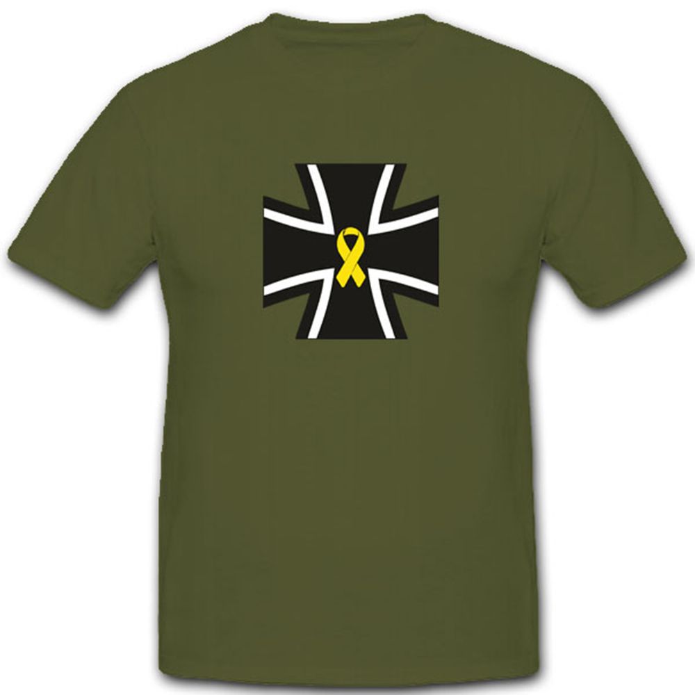 Gelbe Schleife Bw Kreuz Wappen Emblem Solidarität Militär - T Shirt #3968
