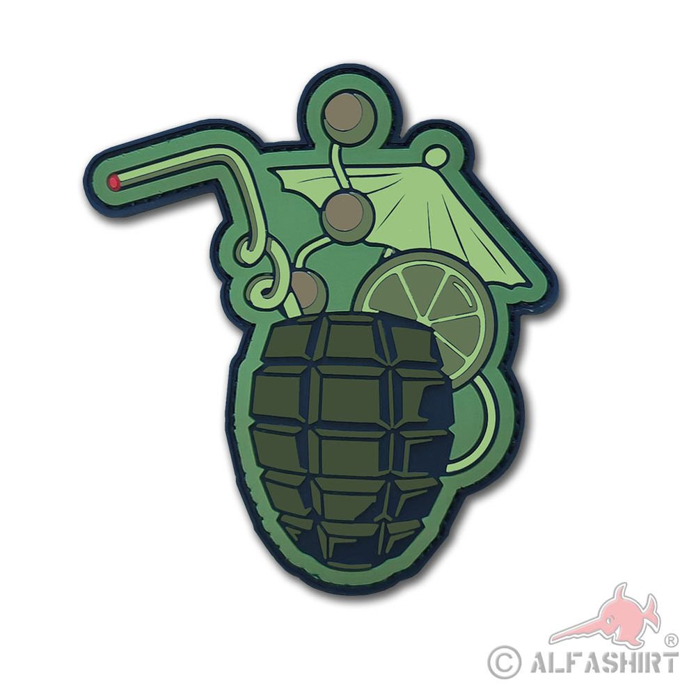 3D Rubber Patch PVC Cocktail Hand Grenade Summer Holiday #44674