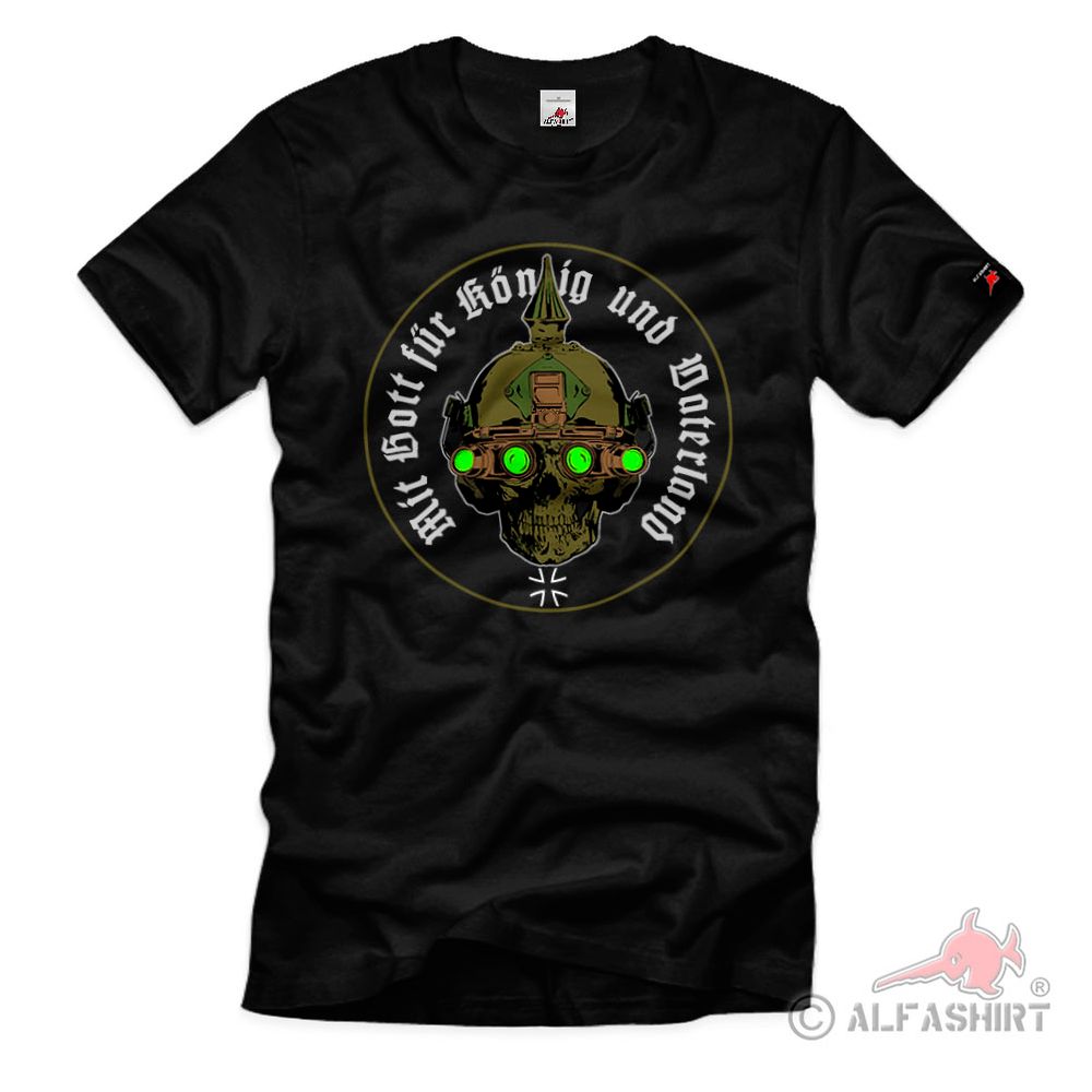 Mit Gott für König und Vaterland Bundeswehr Skull Tactical Soldat T Shirt #40242