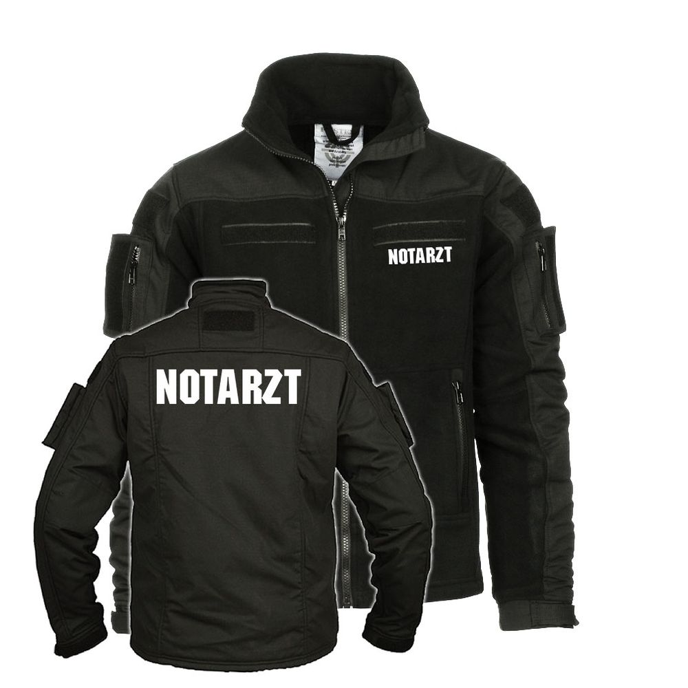 Kommando Fleecejacke Notarzt GESTICKT Fleece Jacke Sanitäter Außendienst #35238