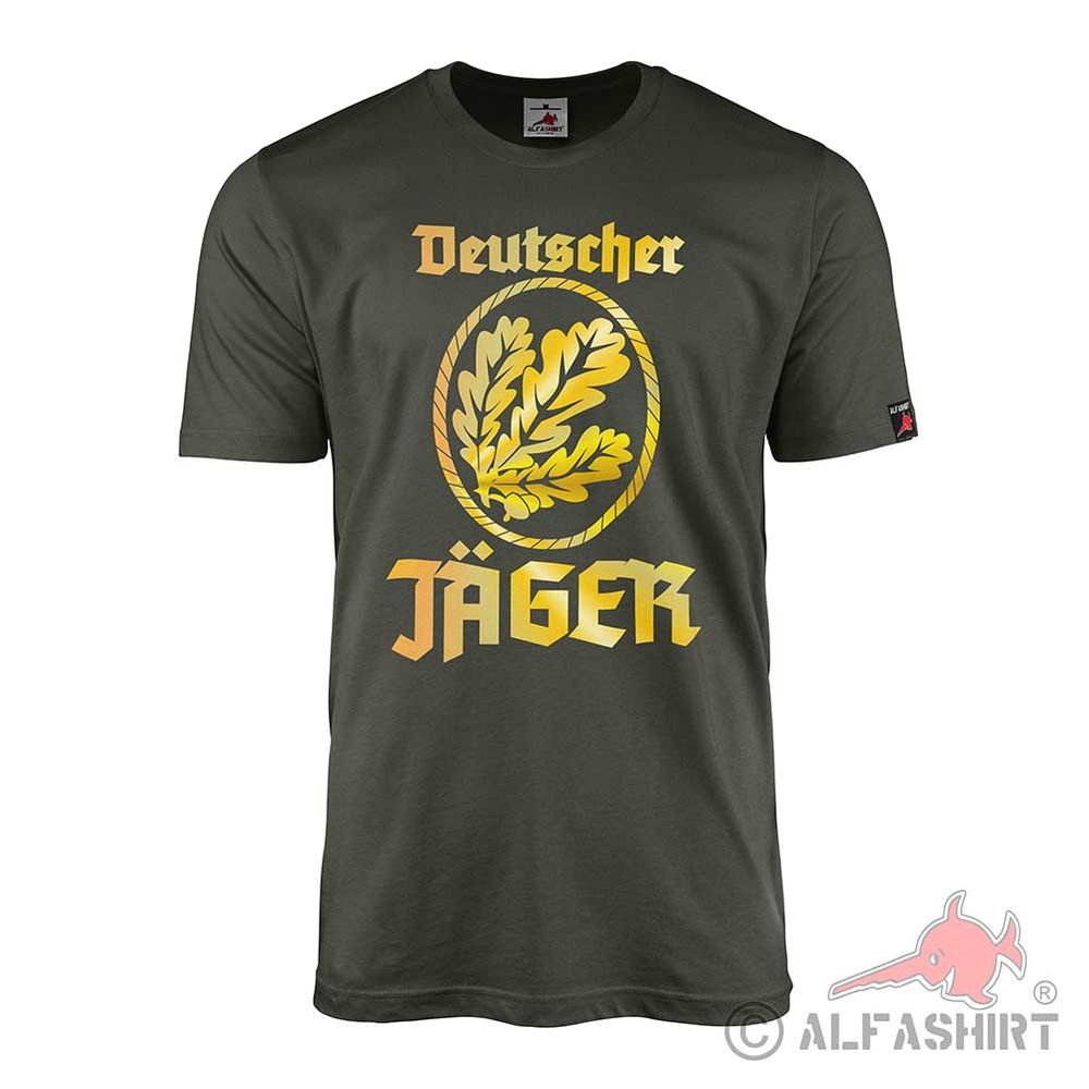 Deutscher Jäger Abzeichen Bundeswehr JgBtl Infanterie Eichenlaub T Shirt #13571