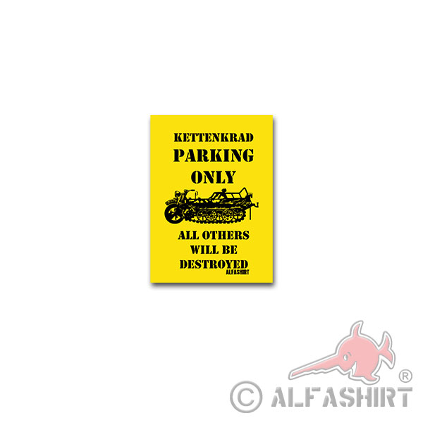 Kettenkrad parking only parking parking Kettenkraftrad vehicle 15x20cm # A4396