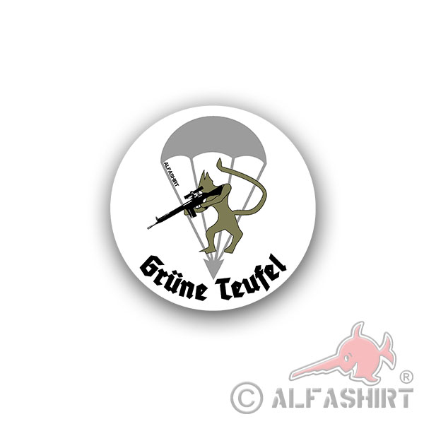 Green devil paratrooper Bundeswehr sticker G3 ZF FschJgBtl 261 7x7 # A4313