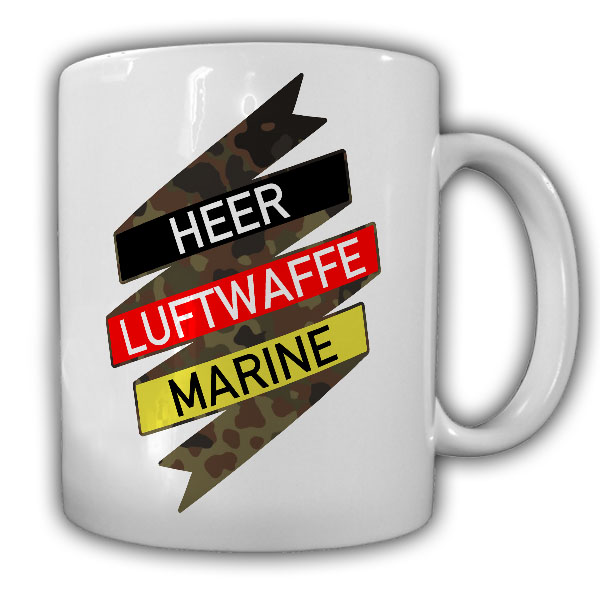BW Heer Luftwaffe Marine BW Flecktarn Muster Deutschland Soldat - Tasse #25243