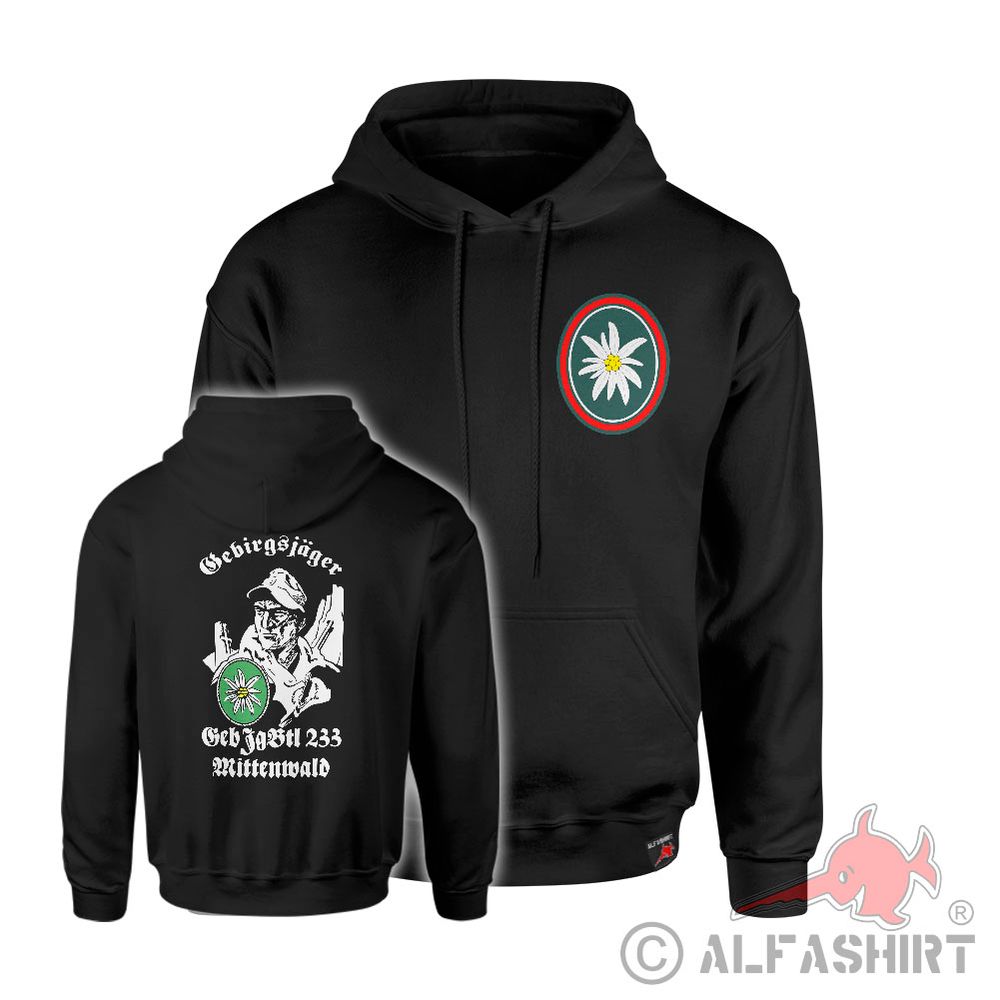 Hoodie Gebirgsjäger 233 Mittenwald GebJg Bundeswehr Einheit Pullover #41317