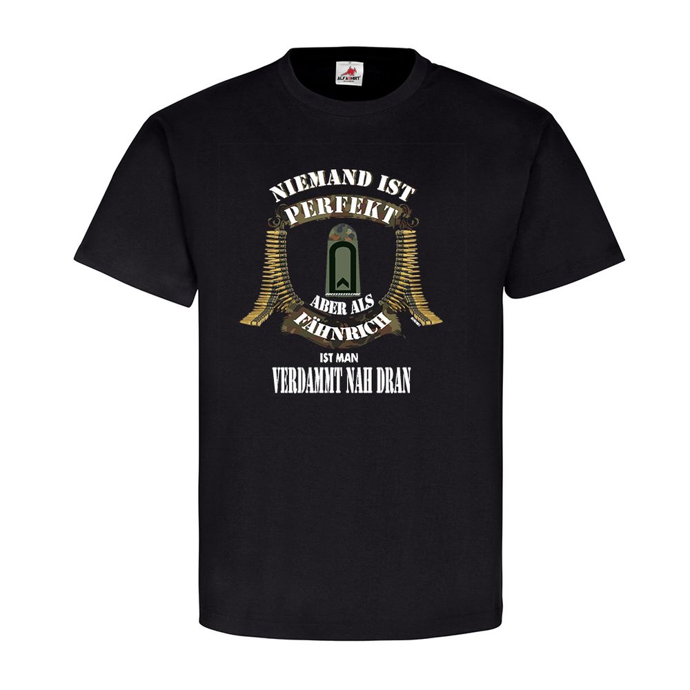 Niemand ist Perfekt Fähnrich Einheit Army Kette Soldat Abzeichen T-Shirt #20530