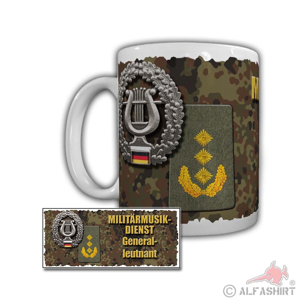 Tasse Militärmusik Generalleutnant Rangabzeichen Dienstgrad Posaune #29776