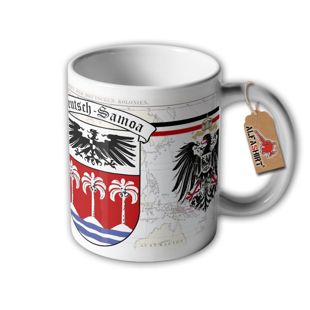 Tasse Deutsche Kolonie Samoa Inseln Schutzgebiet Kaiser Wilhelm Wappen #32635