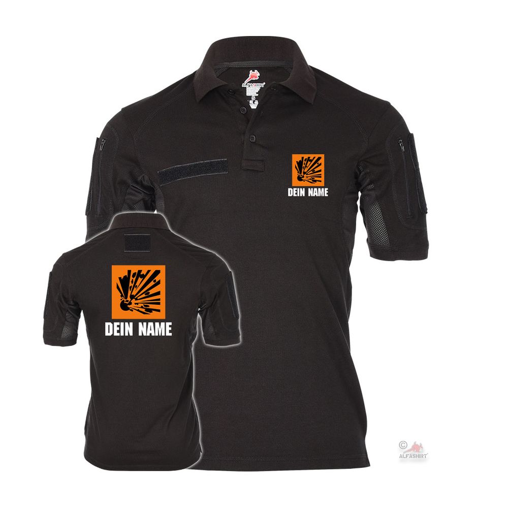 Explosiv personalisierbar Sprengmeister Pyrotechniker Tactical Poloshirt #44832