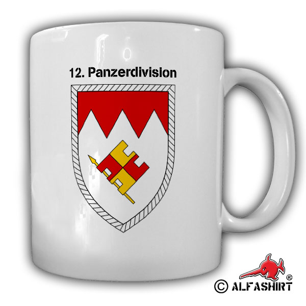 Tasse 12 Panzerdivision Abzeichen Panzer Division Emblem Einheit Heer #17368