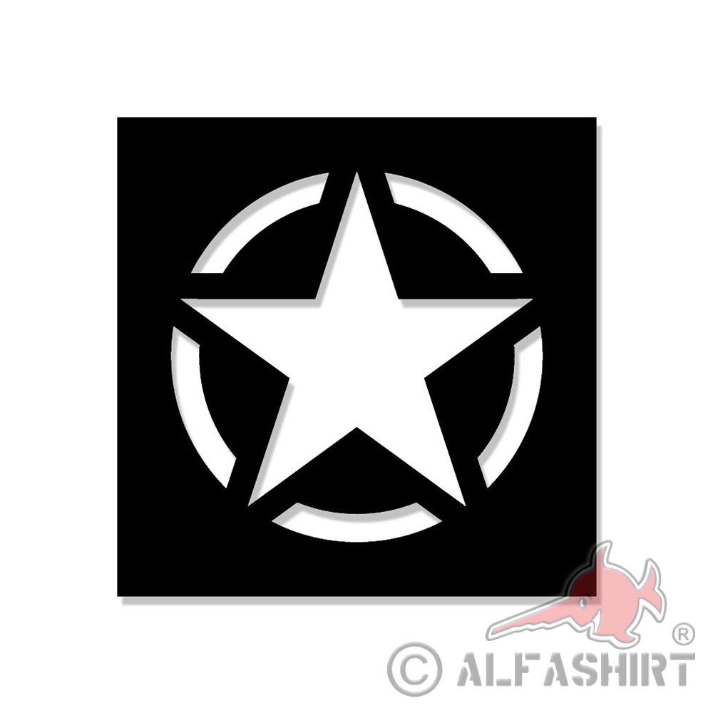 Lackierschablonenaufkleber Allied Stern Stencil Schablone WW2 25x25cm#A5584