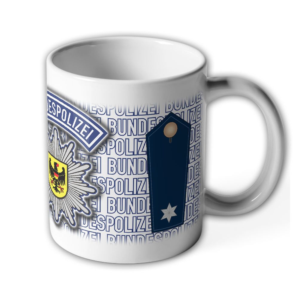 Polizeikommisar Bundespolizei BPOL PK Kommisar Schulterklappe Stern Tasse #29099