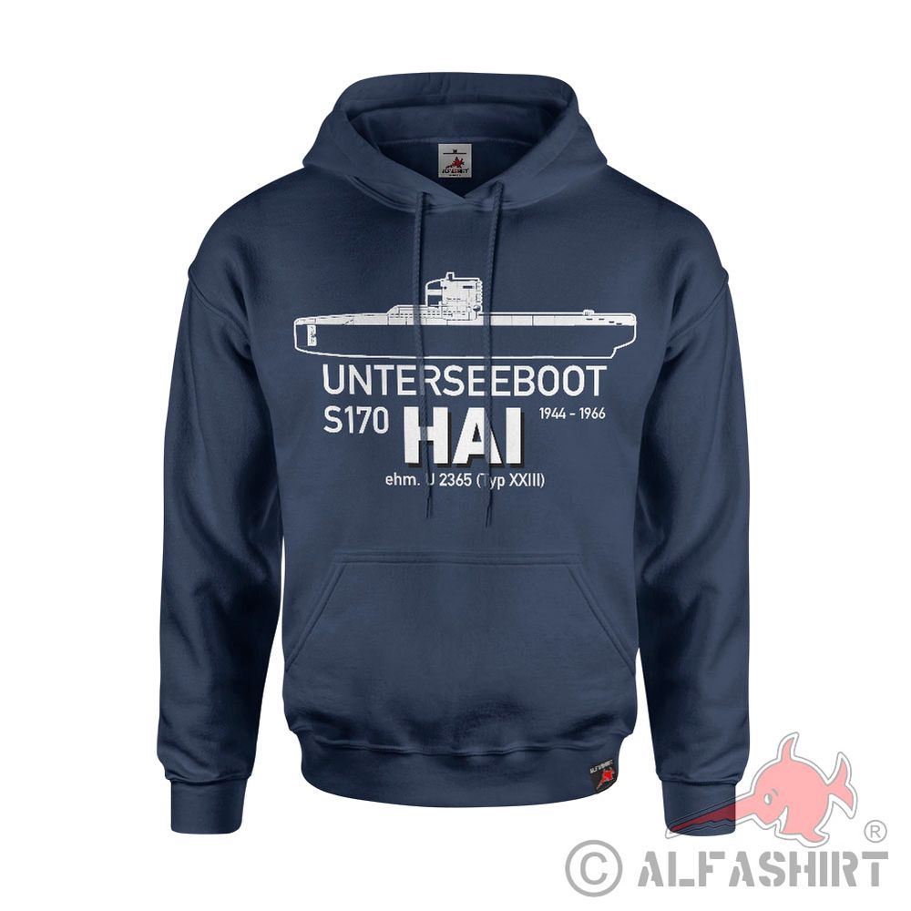Hoodie UNTERSEEBOOT HAI U-Boot Bundeswehr Marine #44148