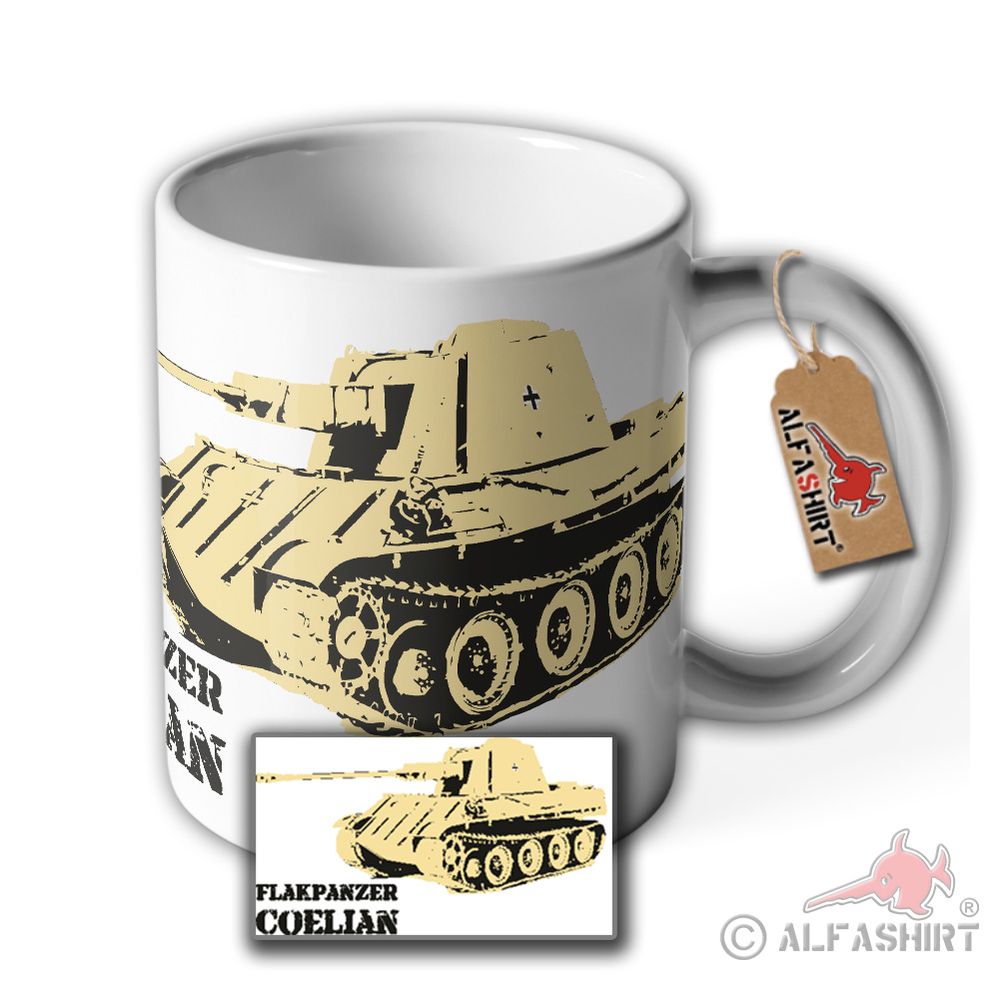 Tasse Flakpanzer Coelian 3,7 cm Flak Panther Wanne Panzer Tank #35775
