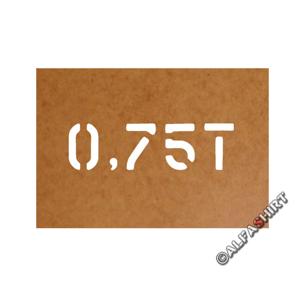 0.75t German Army 750kg military oil carton painting template 2.5x9 cm # 15632