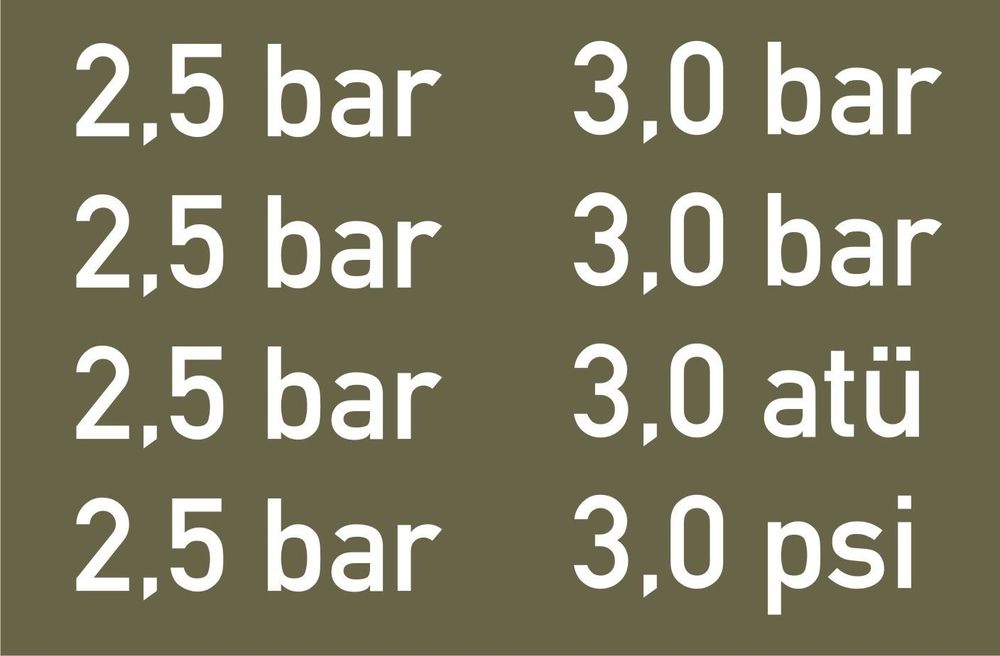 Reifendruck Aufkleber BAR ATÜ PSI Wunschtext laut Angabe A6397
