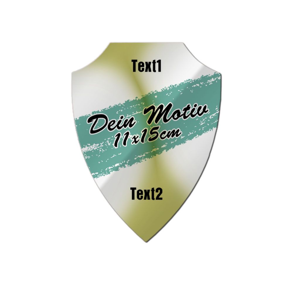 Aluminum sign with coat of arms, customizable with your design, 11x15cm #47447